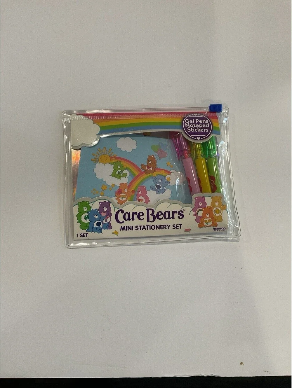 2 New Care Bears mini stationary sets gel pens notepads & stickers